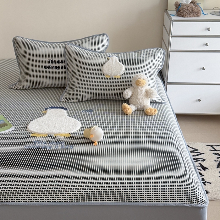 91家纺网 家纺一手货源 找家纺 暖生活 2026春夏新款3DMAX超凉感原创软凉席席子空调软席-床笠款 大白鹅-床笠款