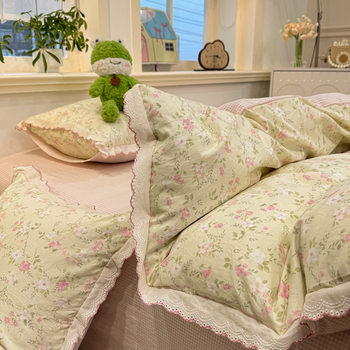 91家纺网 家纺一手货源 找家纺 漫仙阁家纺 2026新款云感泡芙棉夏被四件套 叶朦胧