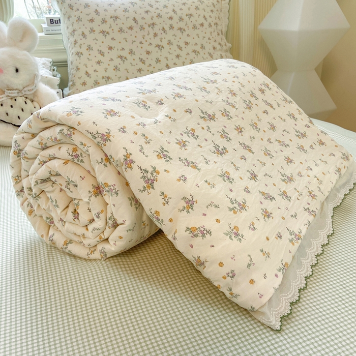 91家纺网 家纺一手货源 找家纺 漫仙阁家纺 2026新款云感泡芙棉夏被四件套 屿花