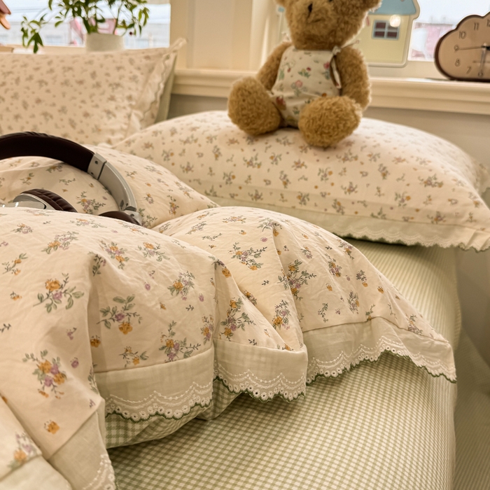 91家纺网 家纺一手货源 找家纺 漫仙阁家纺 2026新款云感泡芙棉夏被四件套 屿花