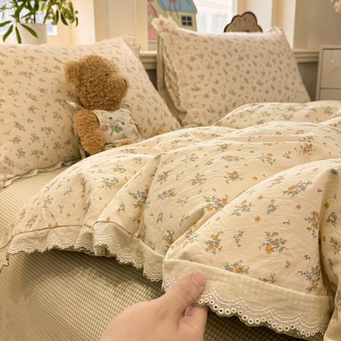 91家纺网 家纺一手货源 找家纺 漫仙阁家纺 2026新款云感泡芙棉夏被四件套 屿花