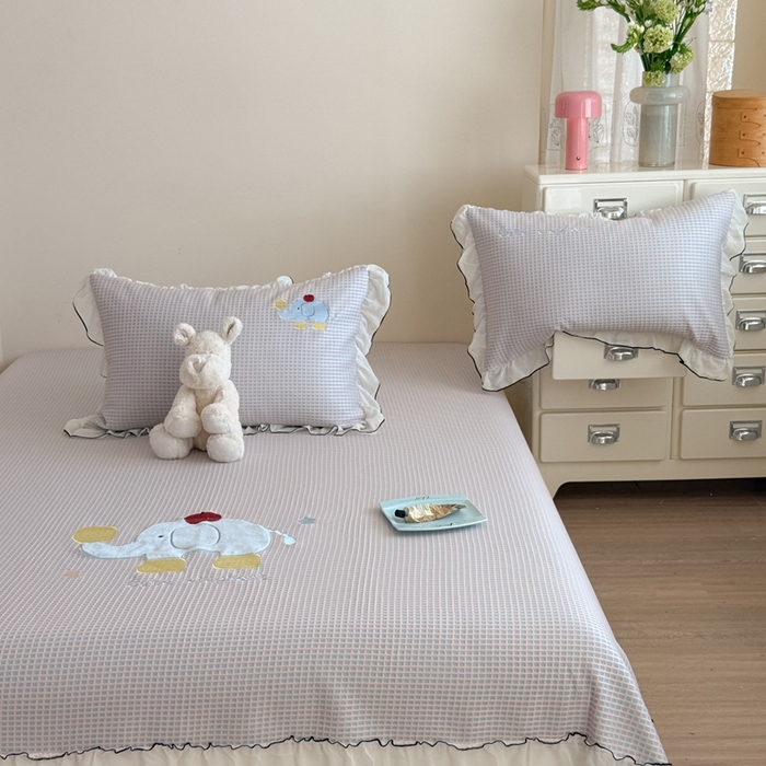 91家纺网 家纺一手货源 找家纺 暖生活 2026春夏新款3DMAX超凉感原创软凉席席子空调软席-床裙款 苹果象-床裙款