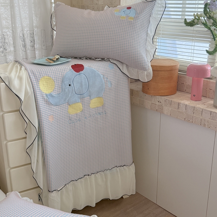 91家纺网 家纺一手货源 找家纺 暖生活 2026春夏新款3DMAX超凉感原创软凉席席子空调软席-床裙款 苹果象-床裙款