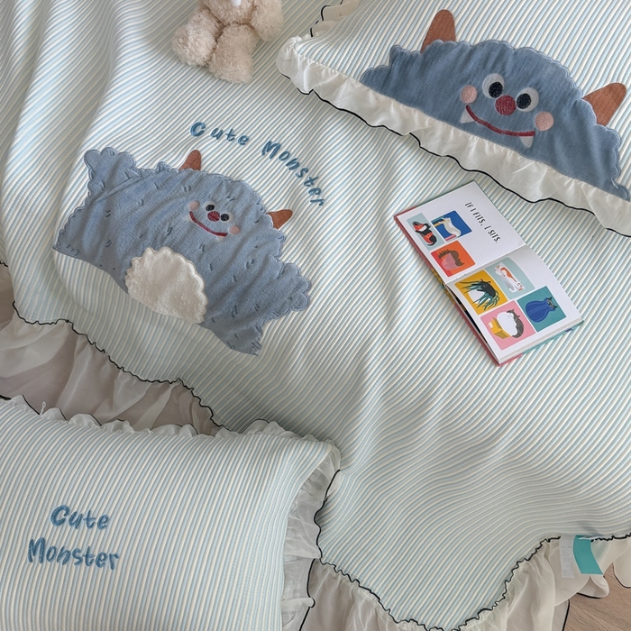 91家纺网 家纺一手货源 找家纺 暖生活 2026春夏新款3DMAX超凉感原创软凉席席子空调软席-床裙款 大怪兽-床裙款