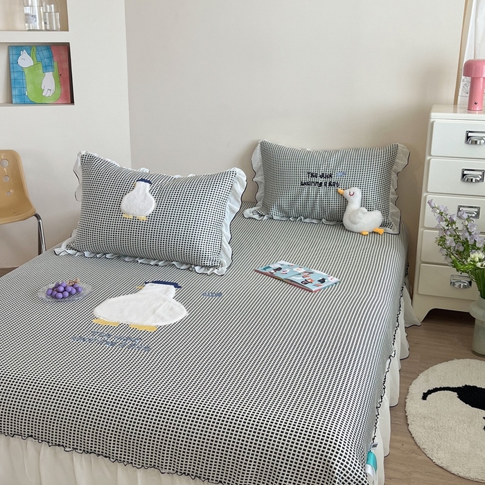 91家纺网 家纺一手货源 找家纺 暖生活 2026春夏新款3DMAX超凉感原创软凉席席子空调软席-床裙款 大白鹅-床裙款