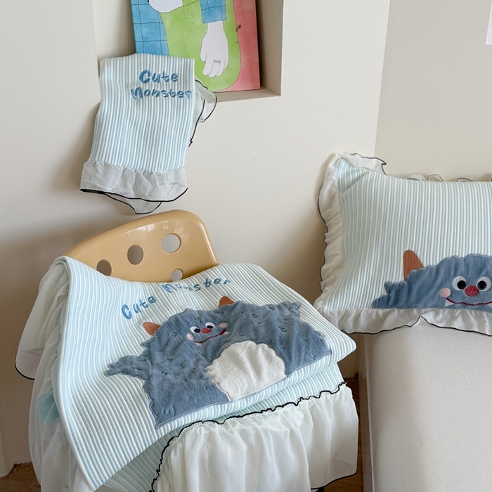 91家纺网 家纺一手货源 找家纺 暖生活 2026春夏新款3DMAX超凉感原创软凉席席子空调软席-床裙款 大怪兽-床裙款