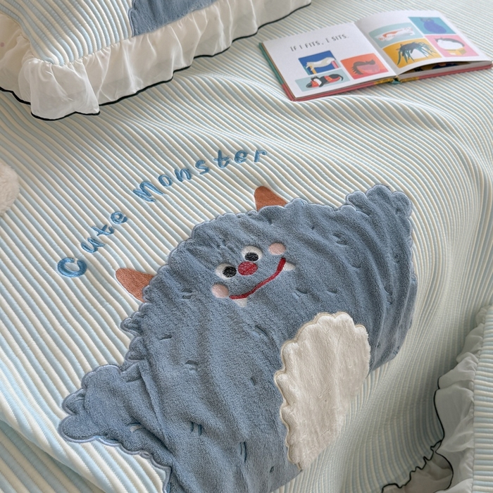 91家纺网 家纺一手货源 找家纺 暖生活 2026春夏新款3DMAX超凉感原创软凉席席子空调软席-床裙款 大怪兽-床裙款