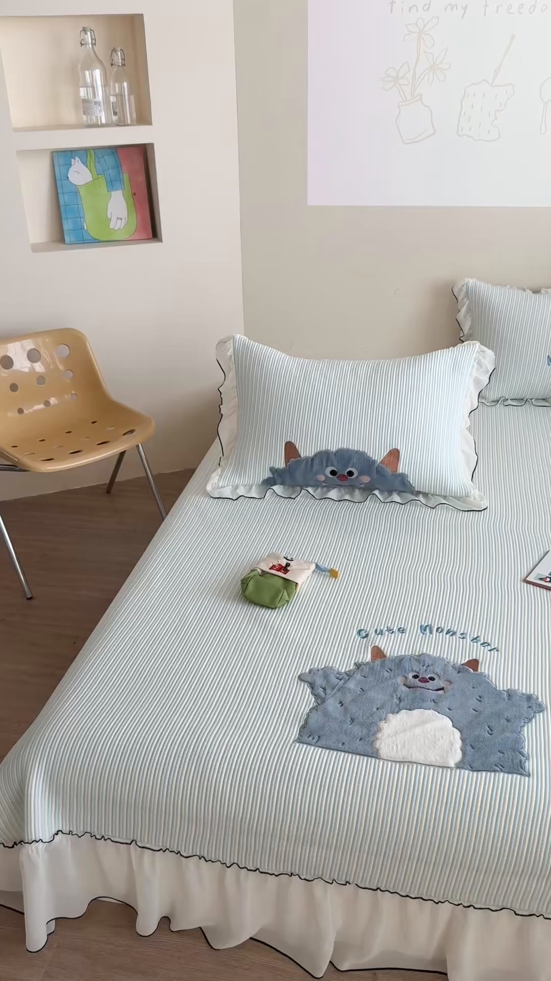 91家纺网 家纺一手货源 找家纺 暖生活 2026春夏新款3DMAX超凉感原创软凉席席子空调软席-床裙款 大怪兽-床裙款