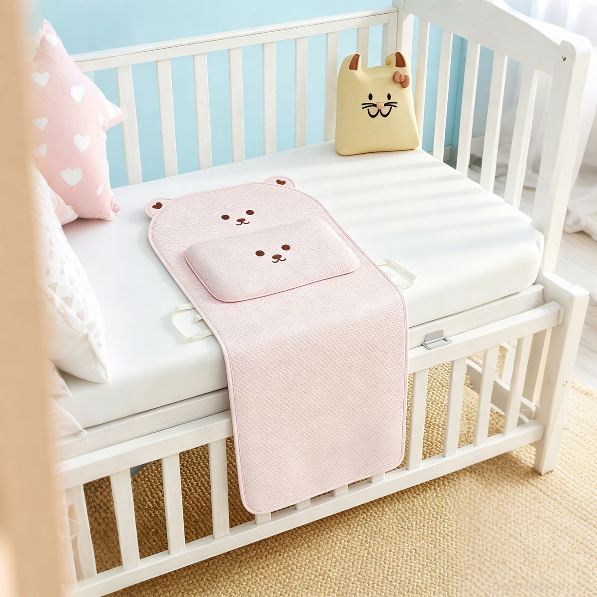 91家纺网 家纺一手货源 找家纺 （总）川悦生活 2026新款A类凉豆豆绣花冰丝儿童凉席