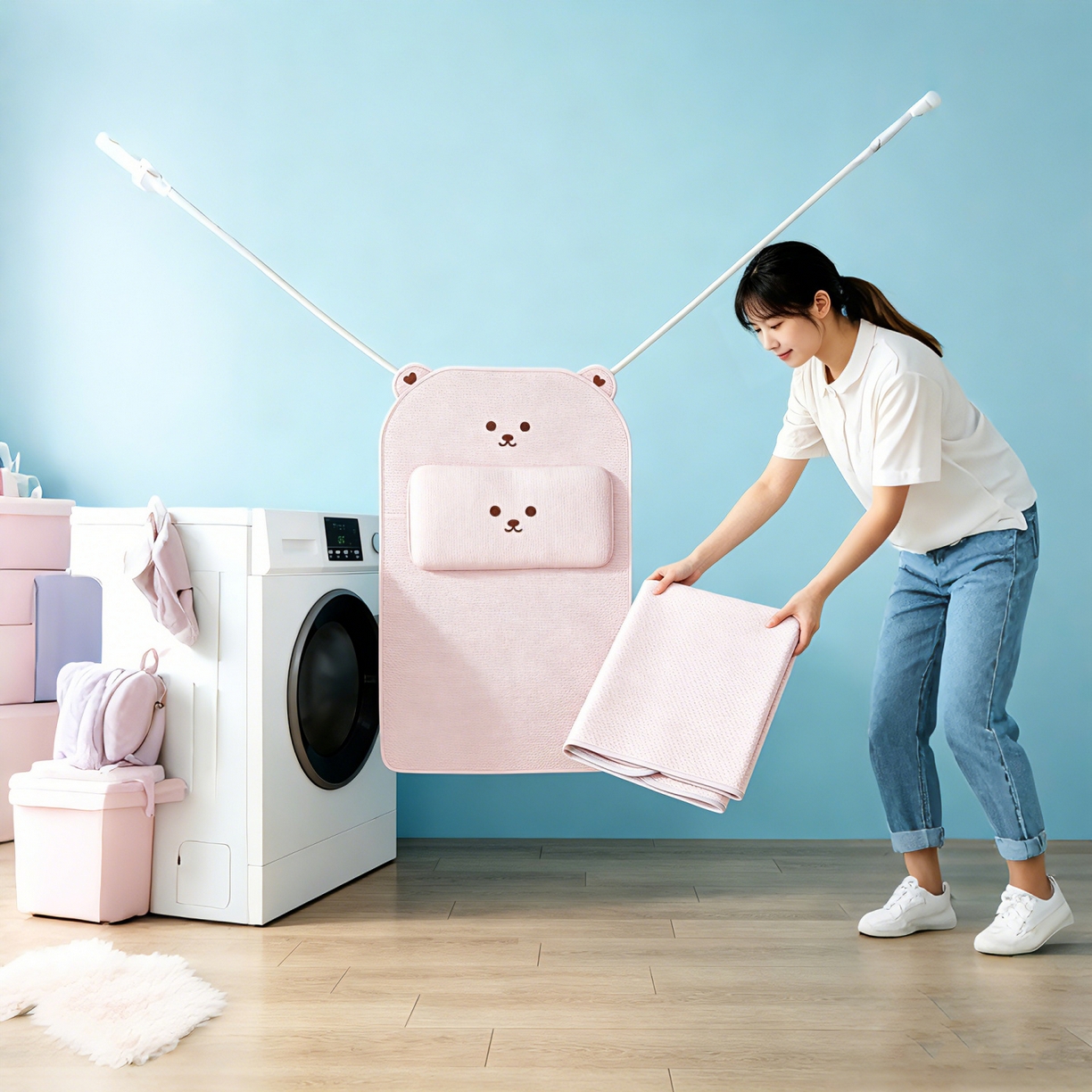 91家纺网 家纺一手货源 找家纺 （总）川悦生活 2026新款A类凉豆豆绣花冰丝儿童凉席