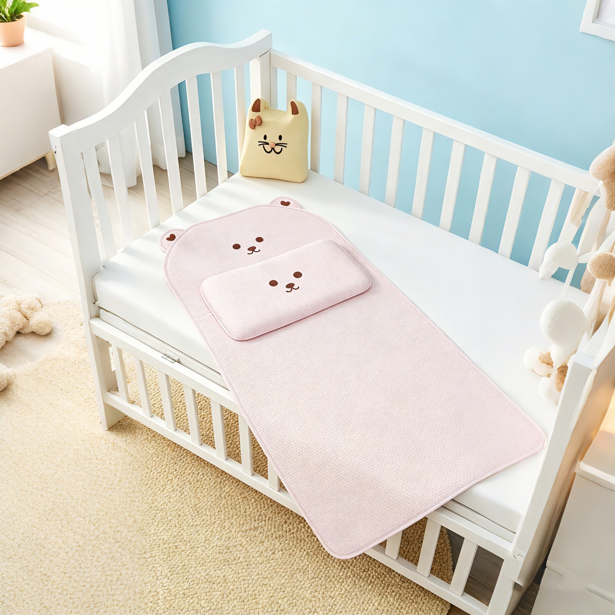 91家纺网 家纺一手货源 找家纺 （总）川悦生活 2026新款A类凉豆豆绣花冰丝儿童凉席