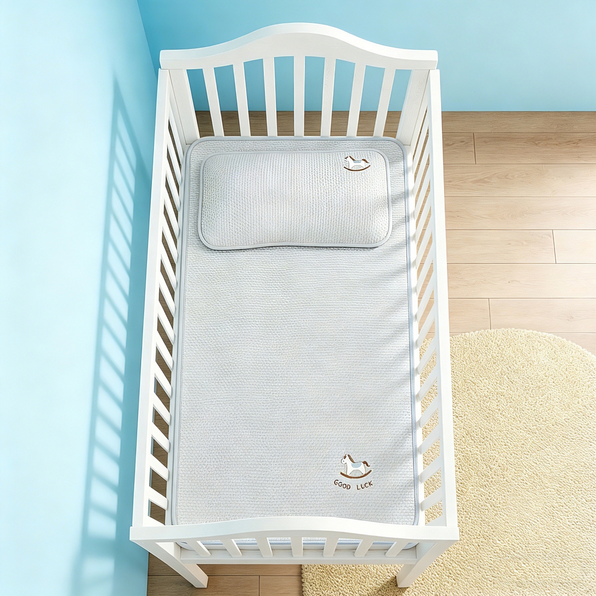 91家纺网 家纺一手货源 找家纺 （总）川悦生活 2026新款A类凉豆豆绣花冰丝儿童凉席