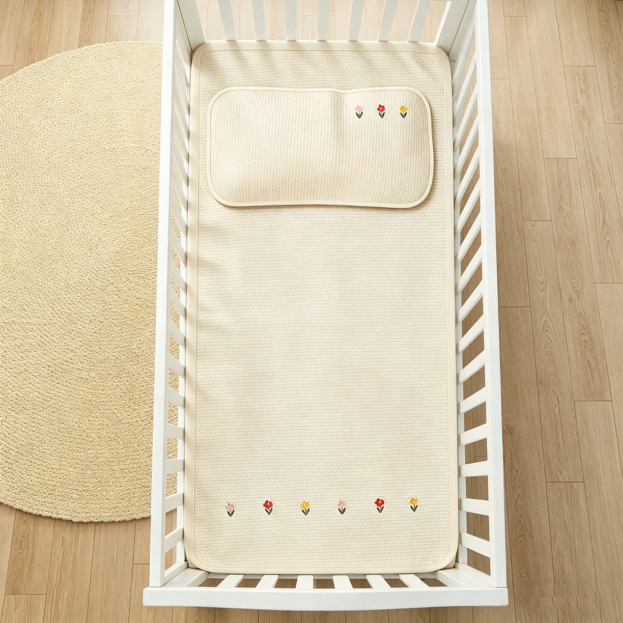 91家纺网 家纺一手货源 找家纺 （总）川悦生活 2026新款A类凉豆豆绣花冰丝儿童凉席