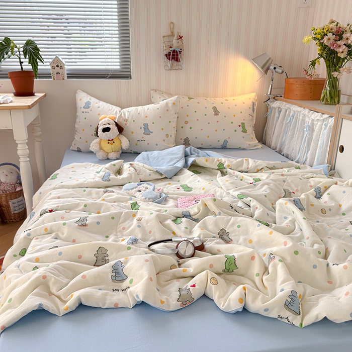 91家纺网 家纺一手货源 找家纺 （总）老帅的工厂店 2026新款A类全棉双层纱大豆纤维夏被