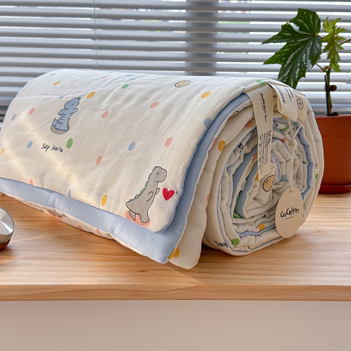 91家纺网 家纺一手货源 找家纺 （总）老帅的工厂店 2026新款A类全棉双层纱大豆纤维夏被