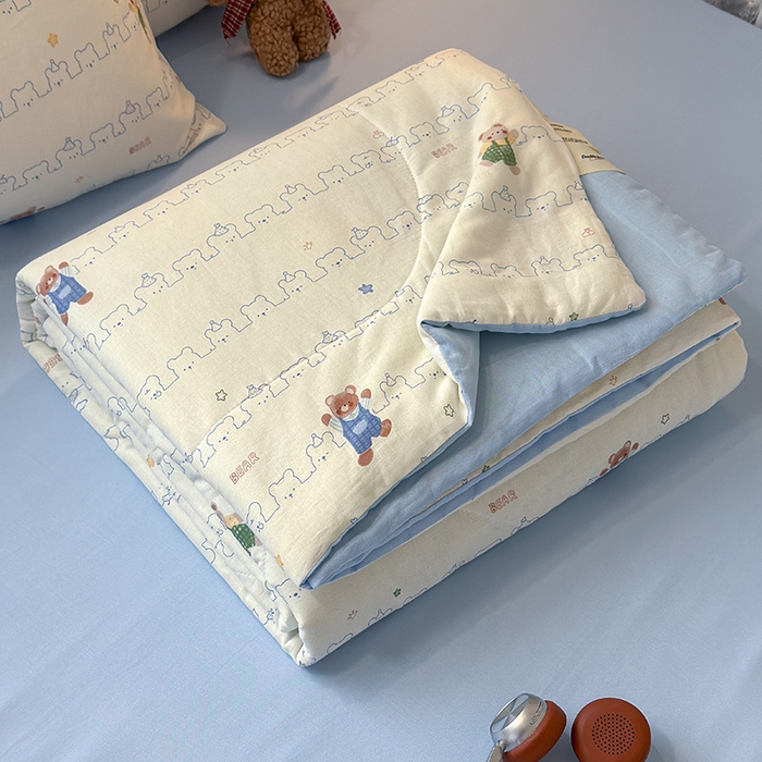 91家纺网 家纺一手货源 找家纺 （总）老帅的工厂店 2026新款A类全棉双层纱大豆纤维夏被