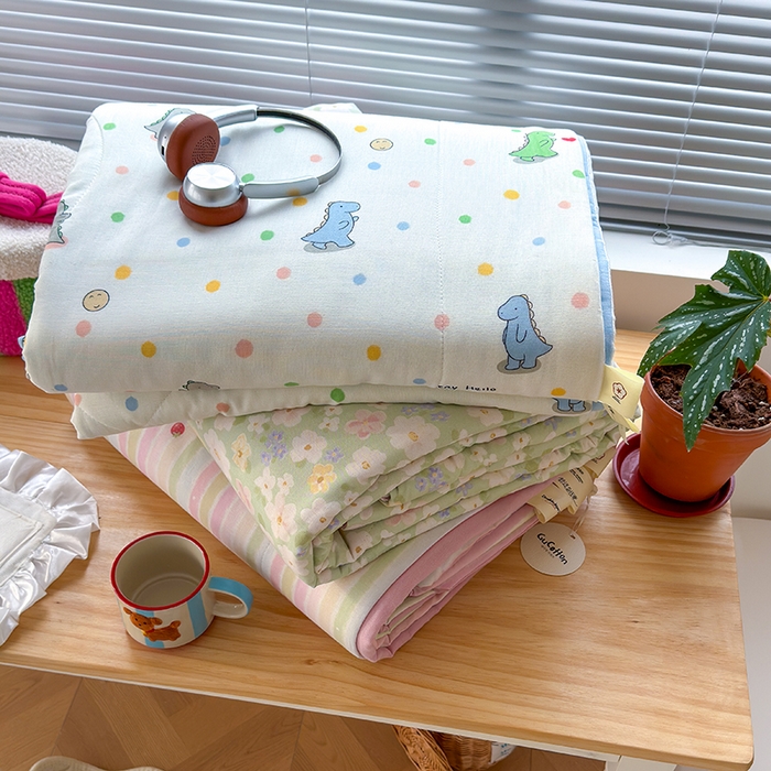 91家纺网 家纺一手货源 找家纺 老帅的工厂店 2026新款A类全棉双层纱大豆纤维夏被 组合图