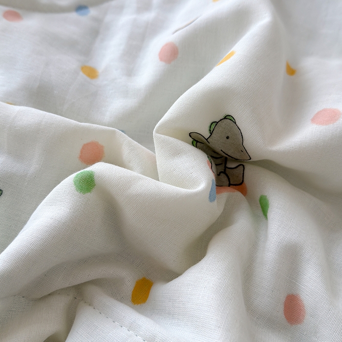 91家纺网 家纺一手货源 找家纺 老帅的工厂店 2026新款A类全棉双层纱大豆纤维夏被 彩点小龙