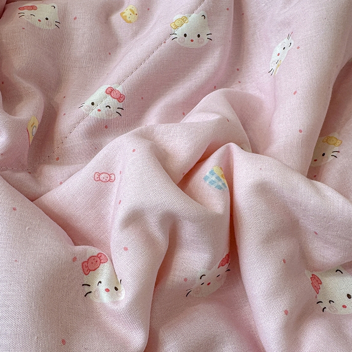 91家纺网 家纺一手货源 找家纺 老帅的工厂店 2026新款A类全棉双层纱大豆纤维夏被 粉喵