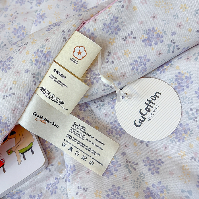 91家纺网 家纺一手货源 找家纺 老帅的工厂店 2026新款A类全棉双层纱大豆纤维夏被 花郁