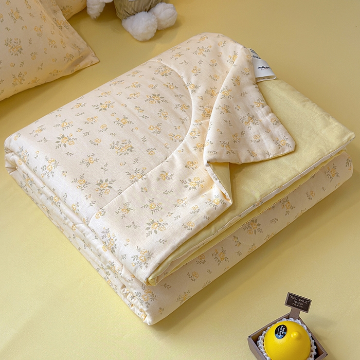 老帅的工厂店 2026新款A类全棉双层纱大豆纤维夏被 橘子海