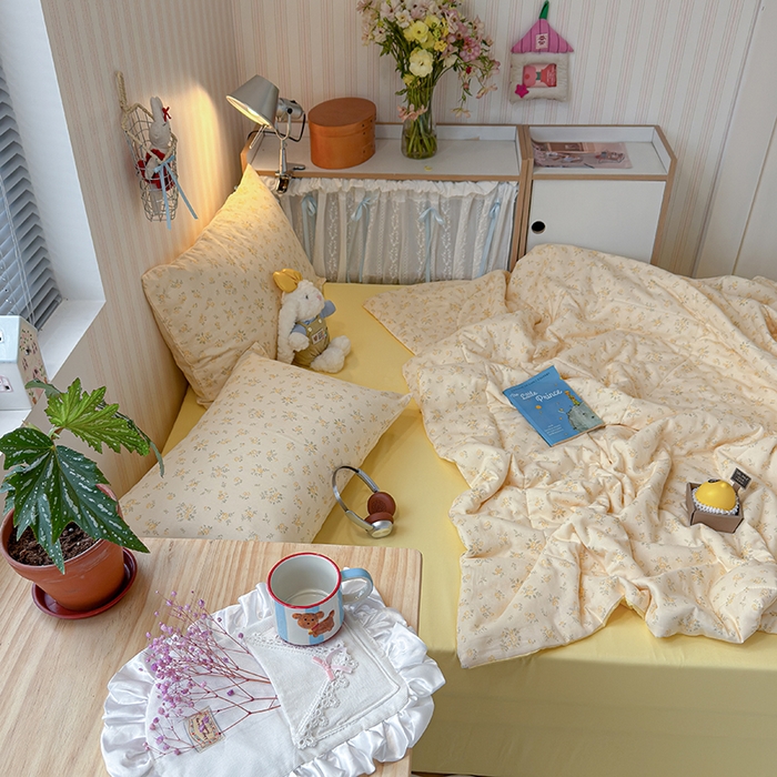 91家纺网 家纺一手货源 找家纺 老帅的工厂店 2026新款A类全棉双层纱大豆纤维夏被 橘子海