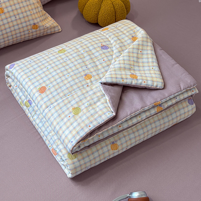 老帅的工厂店 2026新款A类全棉双层纱大豆纤维夏被 南瓜派