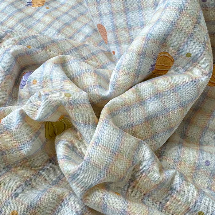 91家纺网 家纺一手货源 找家纺 老帅的工厂店 2026新款A类全棉双层纱大豆纤维夏被 南瓜派