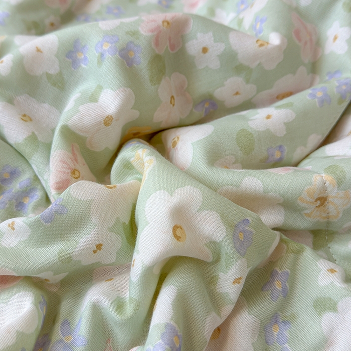 91家纺网 家纺一手货源 找家纺 老帅的工厂店 2026新款A类全棉双层纱大豆纤维夏被 青茵