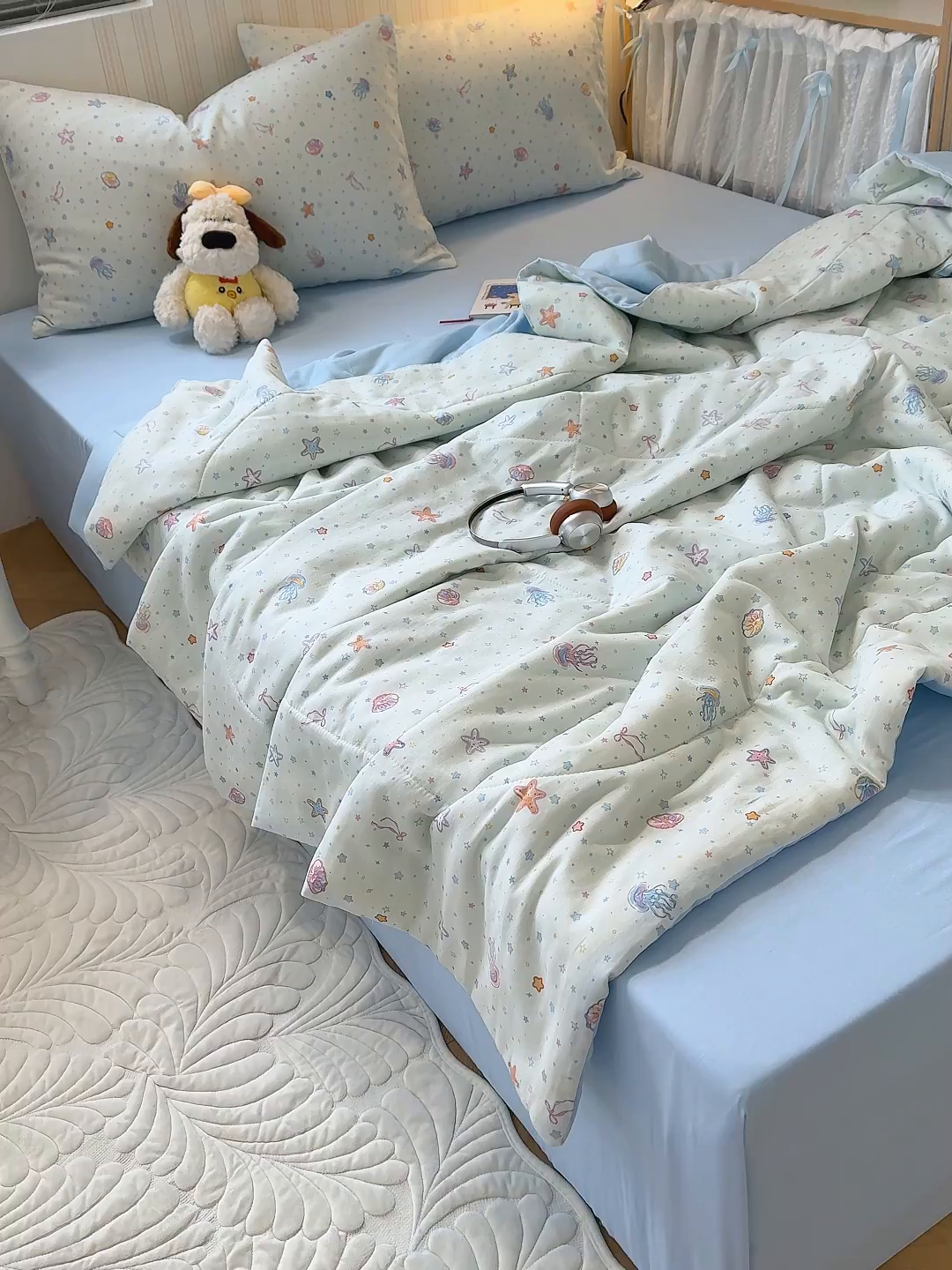 91家纺网 家纺一手货源 找家纺 老帅的工厂店 2026新款A类全棉双层纱大豆纤维夏被 水星记