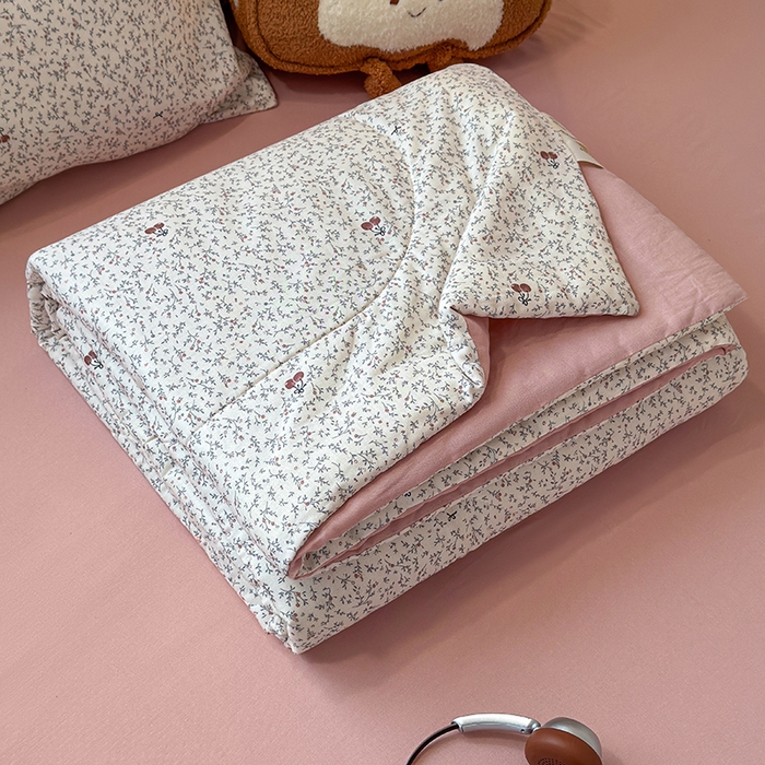 老帅的工厂店 2026新款A类全棉双层纱大豆纤维夏被 樱枝