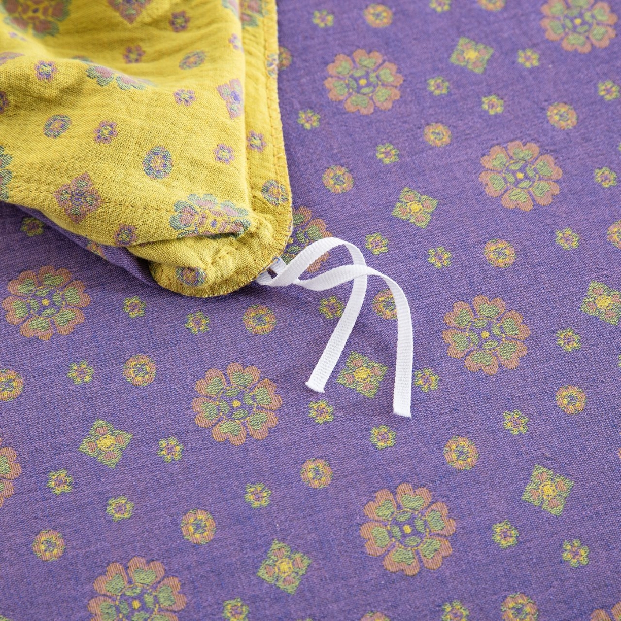 91家纺网 家纺一手货源 找家纺 （总）仰望棉麻双层纱供应链 2026新款星语全棉纯棉色织提花纽扣款四件套