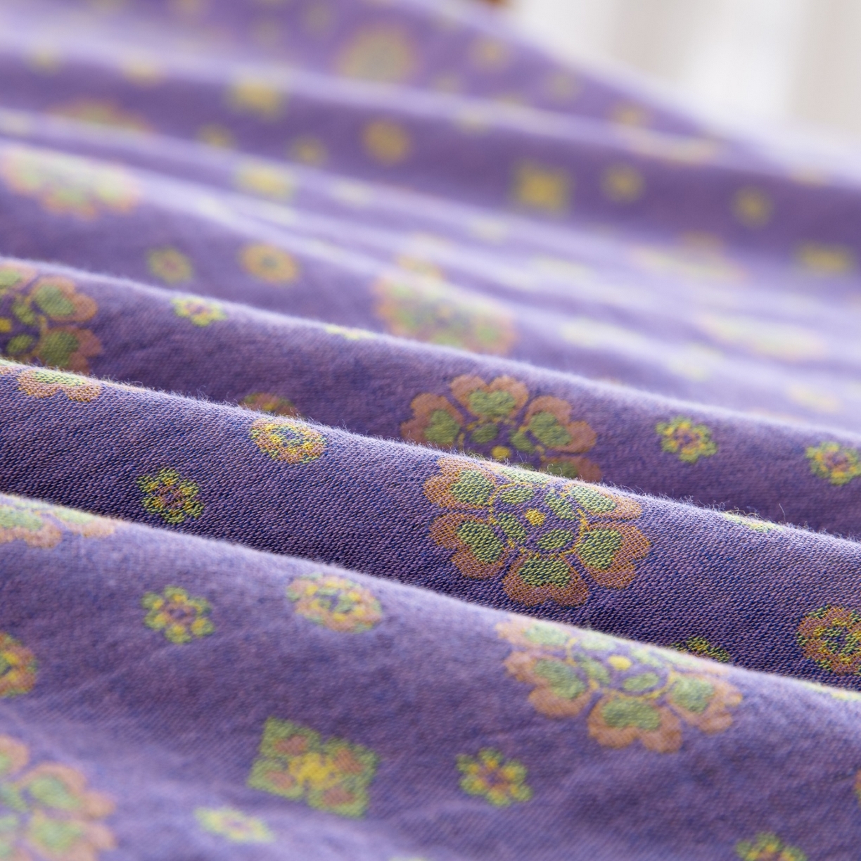 91家纺网 家纺一手货源 找家纺 （总）仰望棉麻双层纱供应链 2026新款星语全棉纯棉色织提花纽扣款四件套