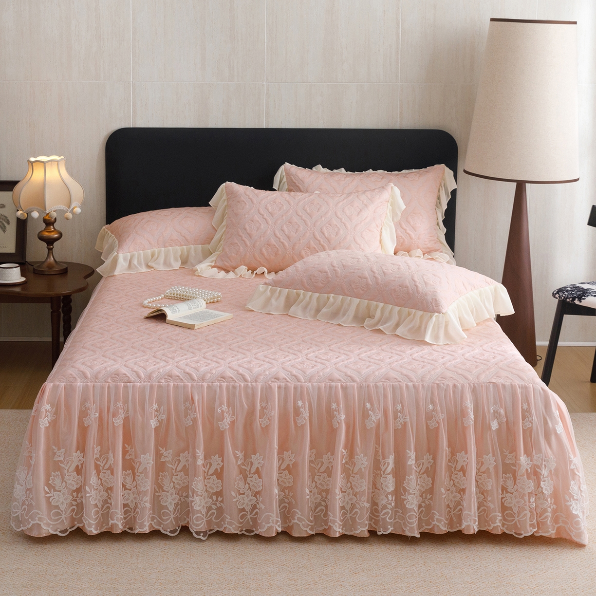 91家纺网 家纺一手货源 找家纺 （总）好儿喜家纺 2026新款夏季冰丝软凉席乙纶凉席床裙空调软席可机洗-蝶语系列