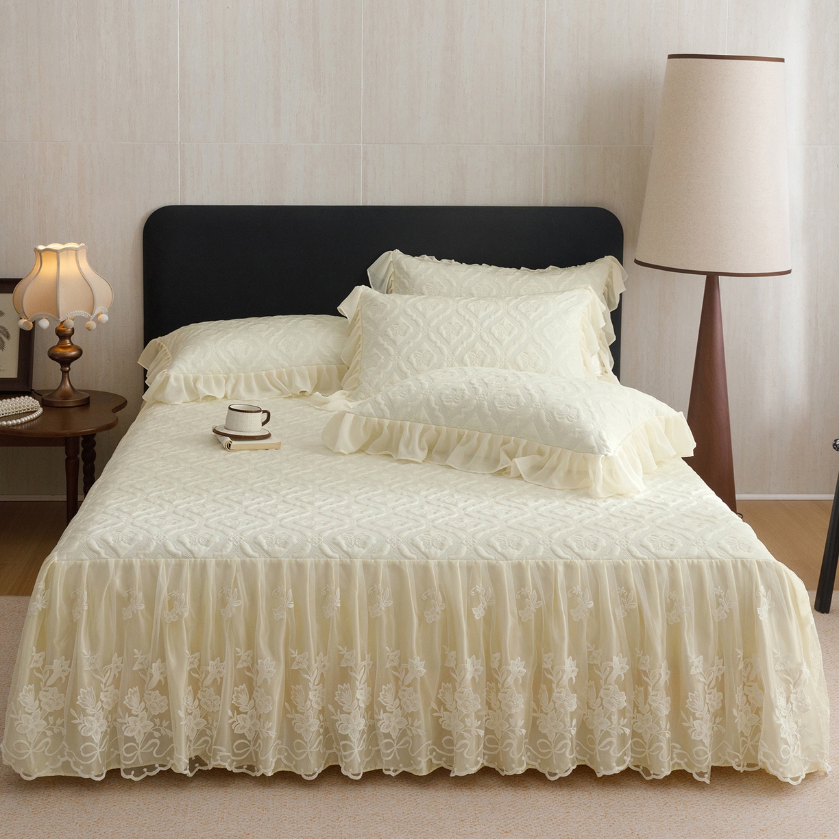 91家纺网 家纺一手货源 找家纺 （总）好儿喜家纺 2026新款夏季冰丝软凉席乙纶凉席床裙空调软席可机洗-蝶语系列