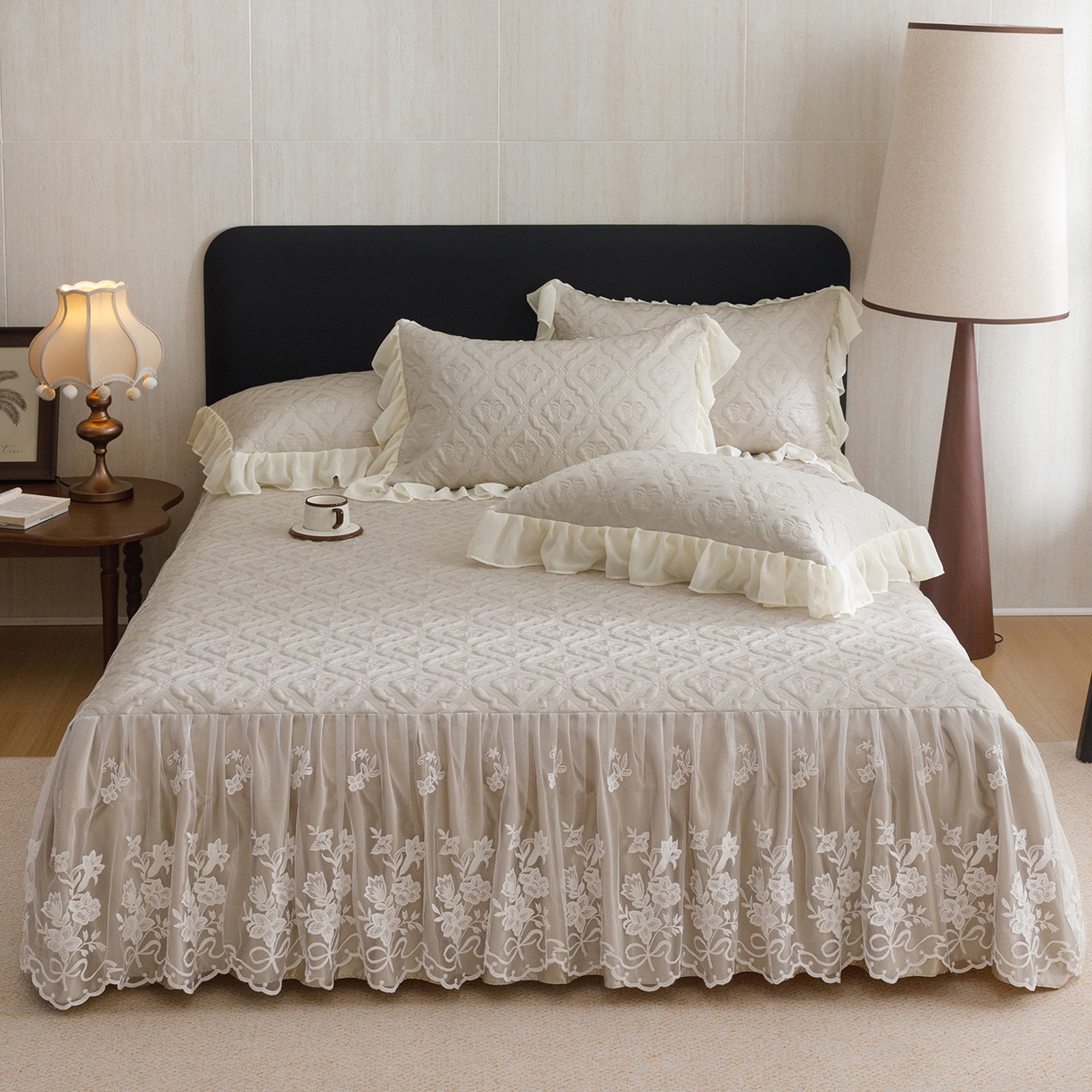 91家纺网 家纺一手货源 找家纺 （总）好儿喜家纺 2026新款夏季冰丝软凉席乙纶凉席床裙空调软席可机洗-蝶语系列