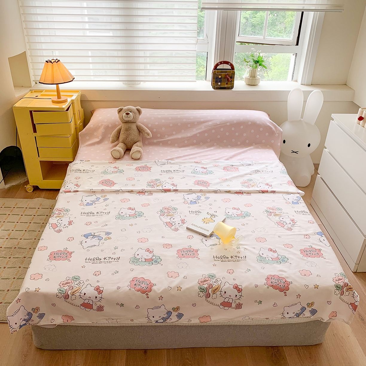 玉元坊 2026新款三丽鸥正版授权儿童卡通全棉纯棉旅行隔脏睡袋火车出行睡袋 甜心kt