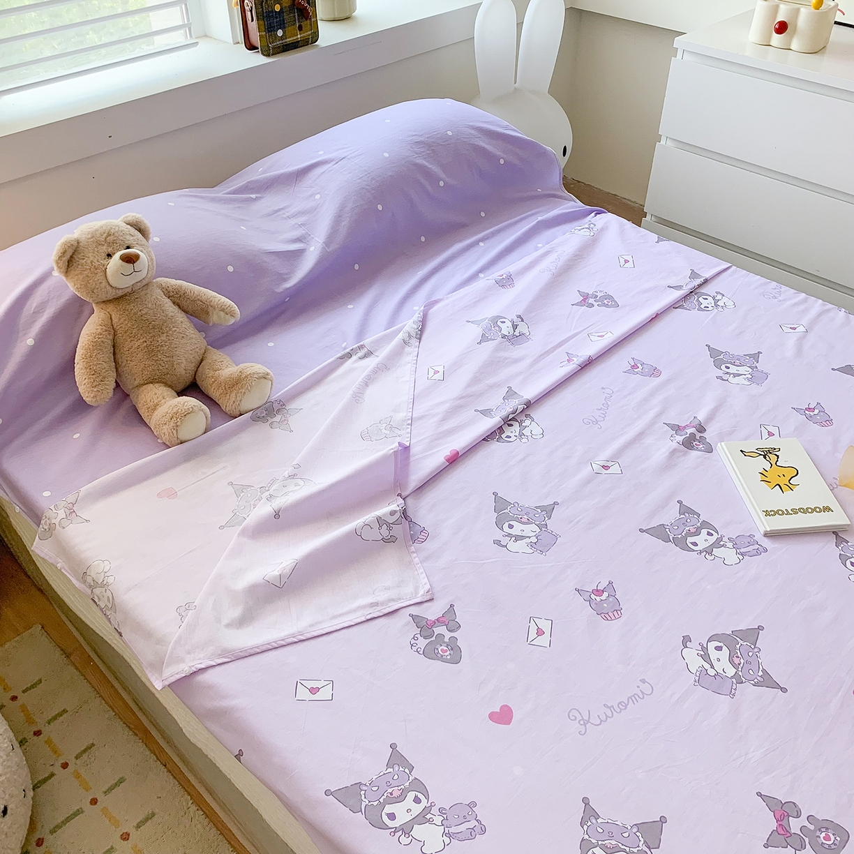 91家纺网 家纺一手货源 找家纺 玉元坊 2026新款三丽鸥正版授权儿童卡通全棉纯棉旅行隔脏睡袋火车出行睡袋 库洛米宝贝