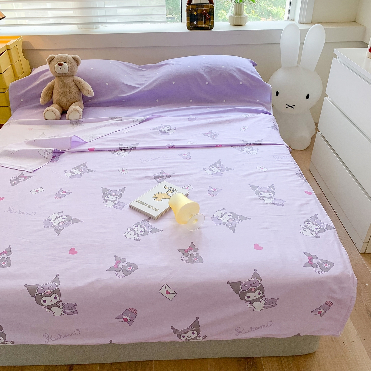 91家纺网 家纺一手货源 找家纺 玉元坊 2026新款三丽鸥正版授权儿童卡通全棉纯棉旅行隔脏睡袋火车出行睡袋 库洛米宝贝