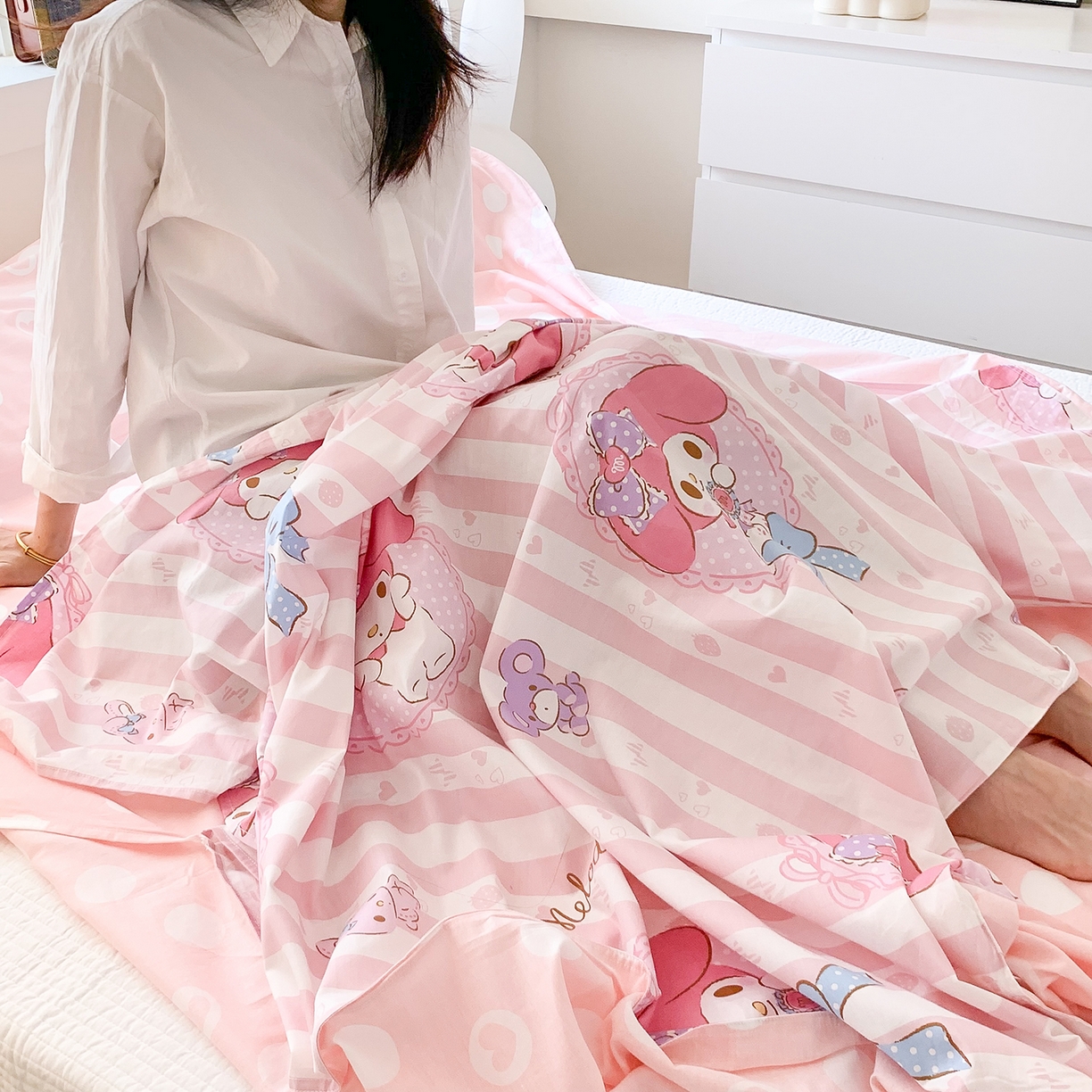 91家纺网 家纺一手货源 找家纺 玉元坊 2026新款三丽鸥正版授权儿童卡通全棉纯棉旅行隔脏睡袋火车出行睡袋 甜甜美乐蒂