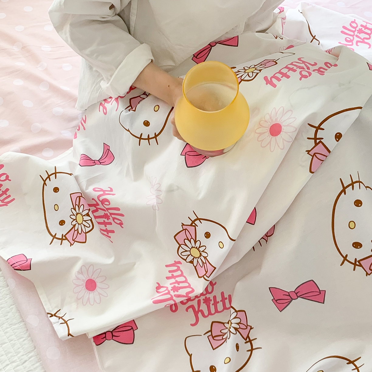 91家纺网 家纺一手货源 找家纺 玉元坊 2026新款三丽鸥正版授权儿童卡通全棉纯棉旅行隔脏睡袋火车出行睡袋 雏菊kt