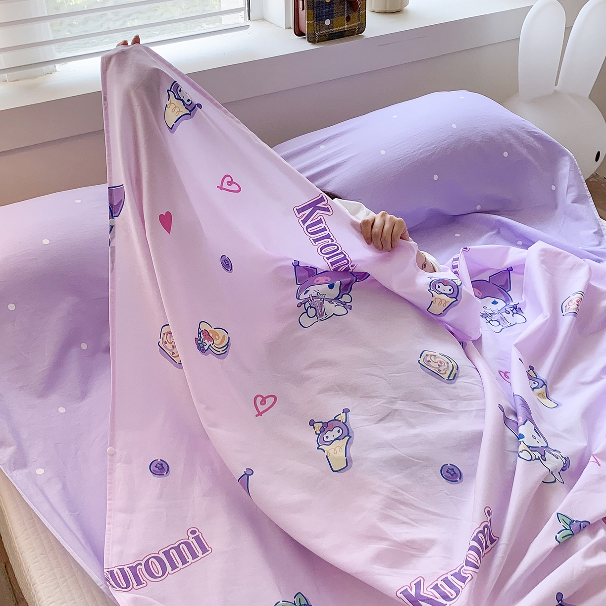 91家纺网 家纺一手货源 找家纺 玉元坊 2026新款三丽鸥正版授权儿童卡通全棉纯棉旅行隔脏睡袋火车出行睡袋 甜甜库洛米