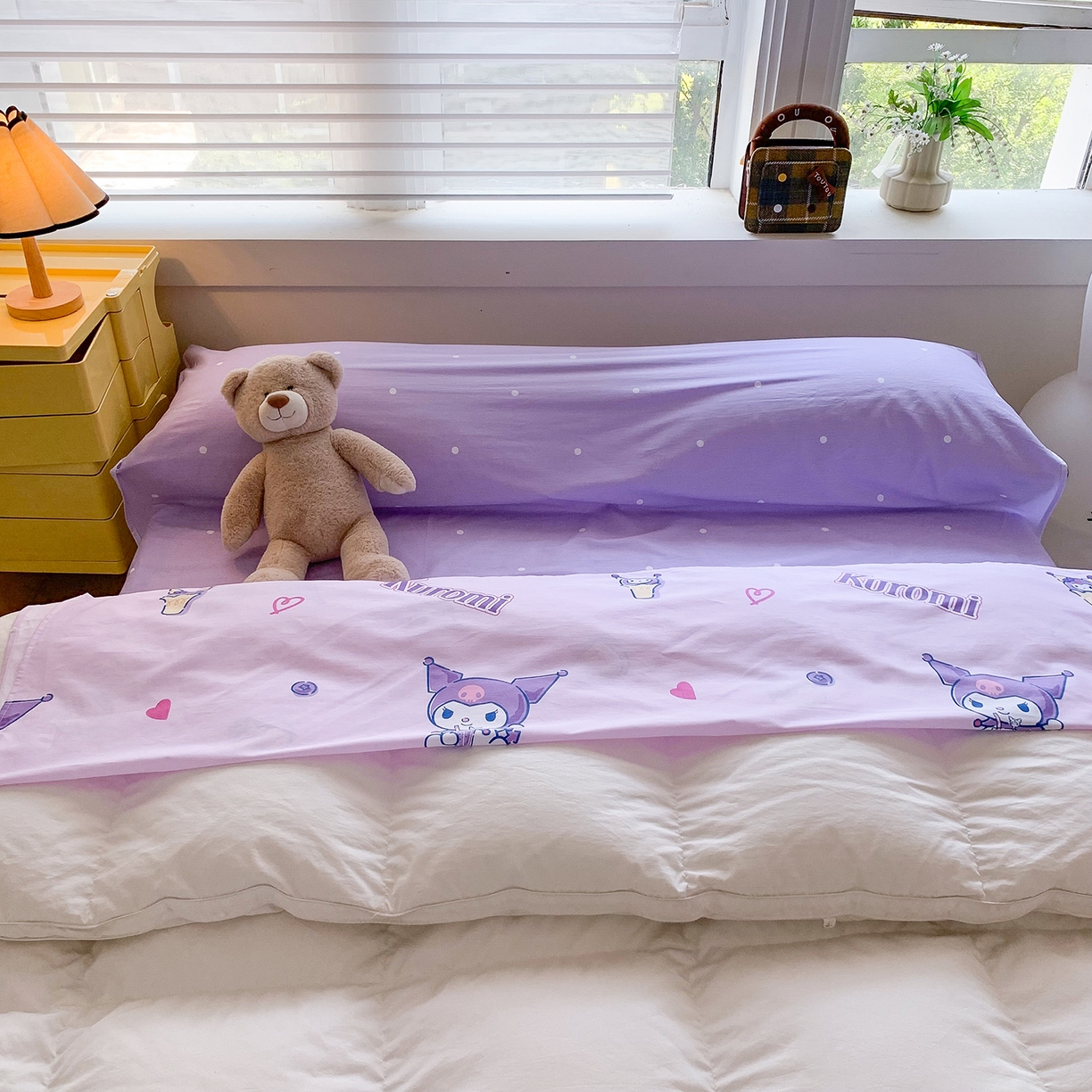 91家纺网 家纺一手货源 找家纺 玉元坊 2026新款三丽鸥正版授权儿童卡通全棉纯棉旅行隔脏睡袋火车出行睡袋 甜甜库洛米