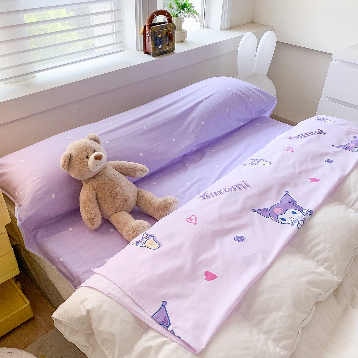 91家纺网 家纺一手货源 找家纺 玉元坊 2026新款三丽鸥正版授权儿童卡通全棉纯棉旅行隔脏睡袋火车出行睡袋 甜甜库洛米