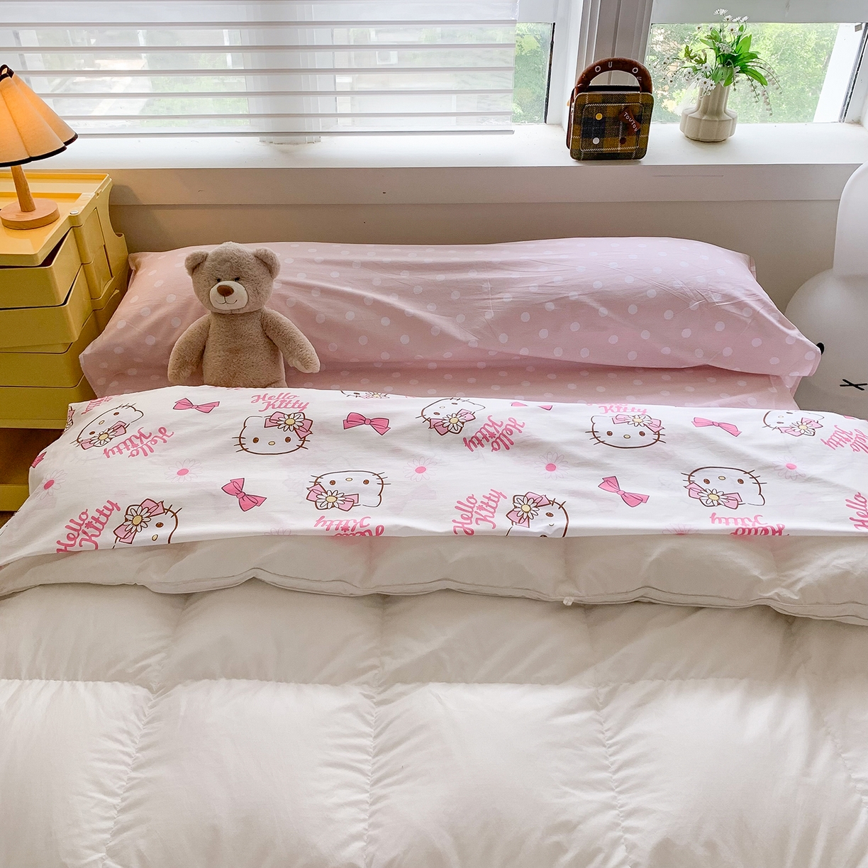 91家纺网 家纺一手货源 找家纺 玉元坊 2026新款三丽鸥正版授权儿童卡通全棉纯棉旅行隔脏睡袋火车出行睡袋 雏菊kt