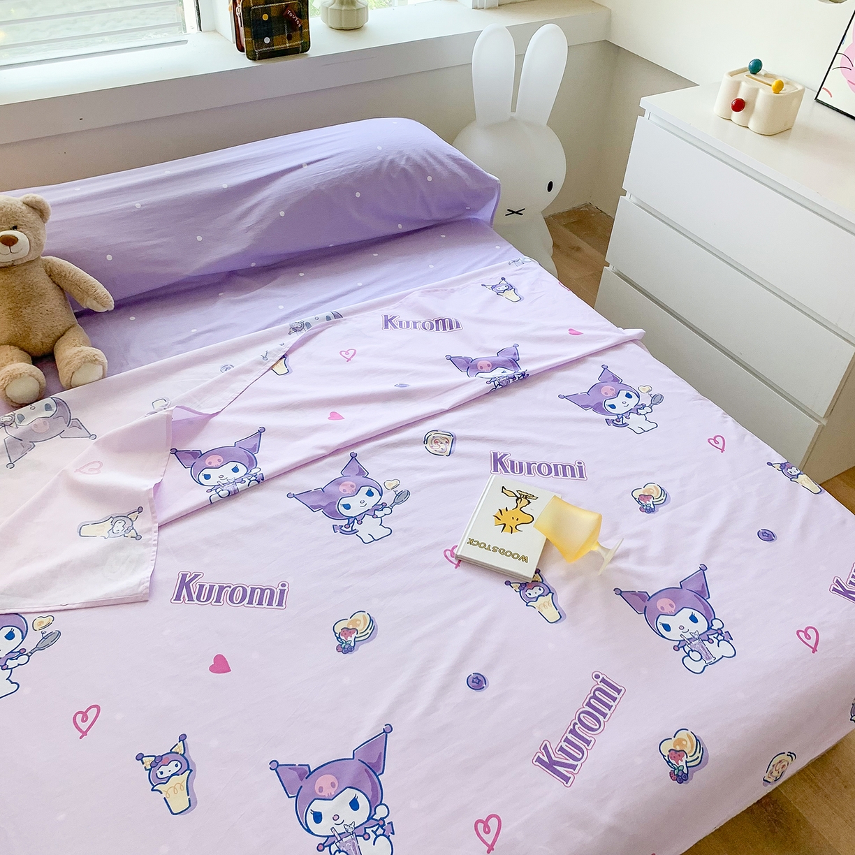 91家纺网 家纺一手货源 找家纺 玉元坊 2026新款三丽鸥正版授权儿童卡通全棉纯棉旅行隔脏睡袋火车出行睡袋 甜甜库洛米