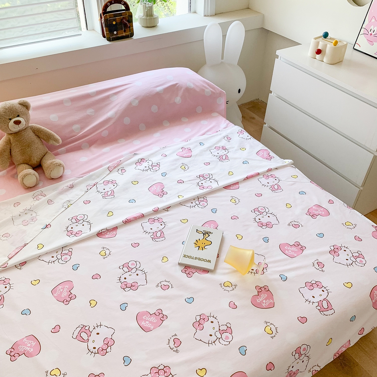 91家纺网 家纺一手货源 找家纺 玉元坊 2026新款三丽鸥正版授权儿童卡通全棉纯棉旅行隔脏睡袋火车出行睡袋 公主kt