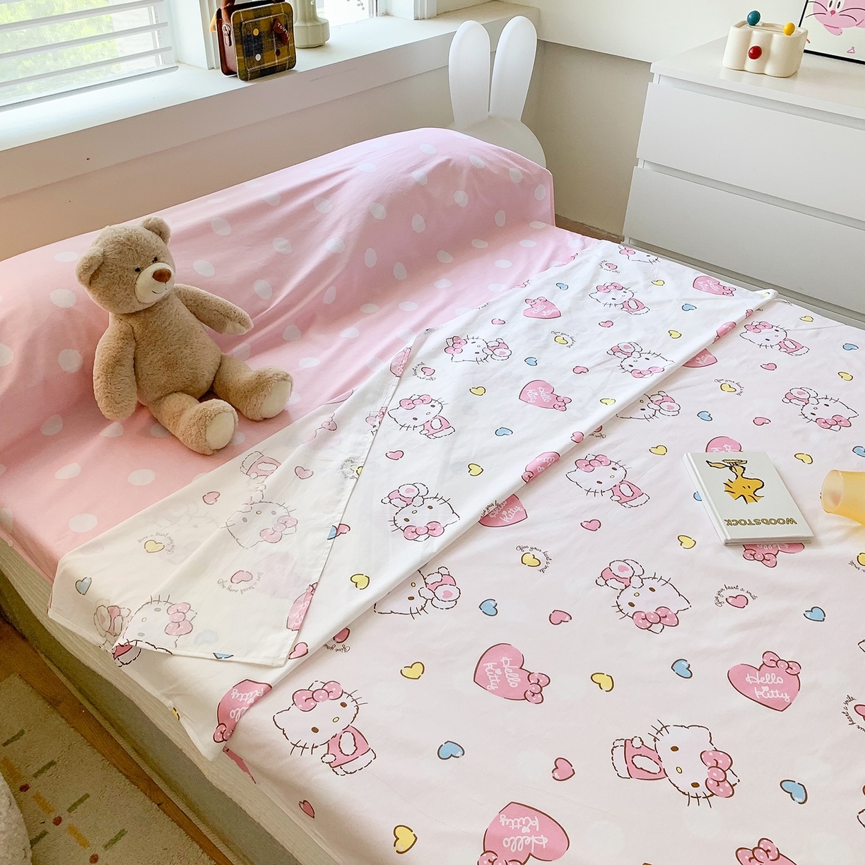 91家纺网 家纺一手货源 找家纺 玉元坊 2026新款三丽鸥正版授权儿童卡通全棉纯棉旅行隔脏睡袋火车出行睡袋 公主kt