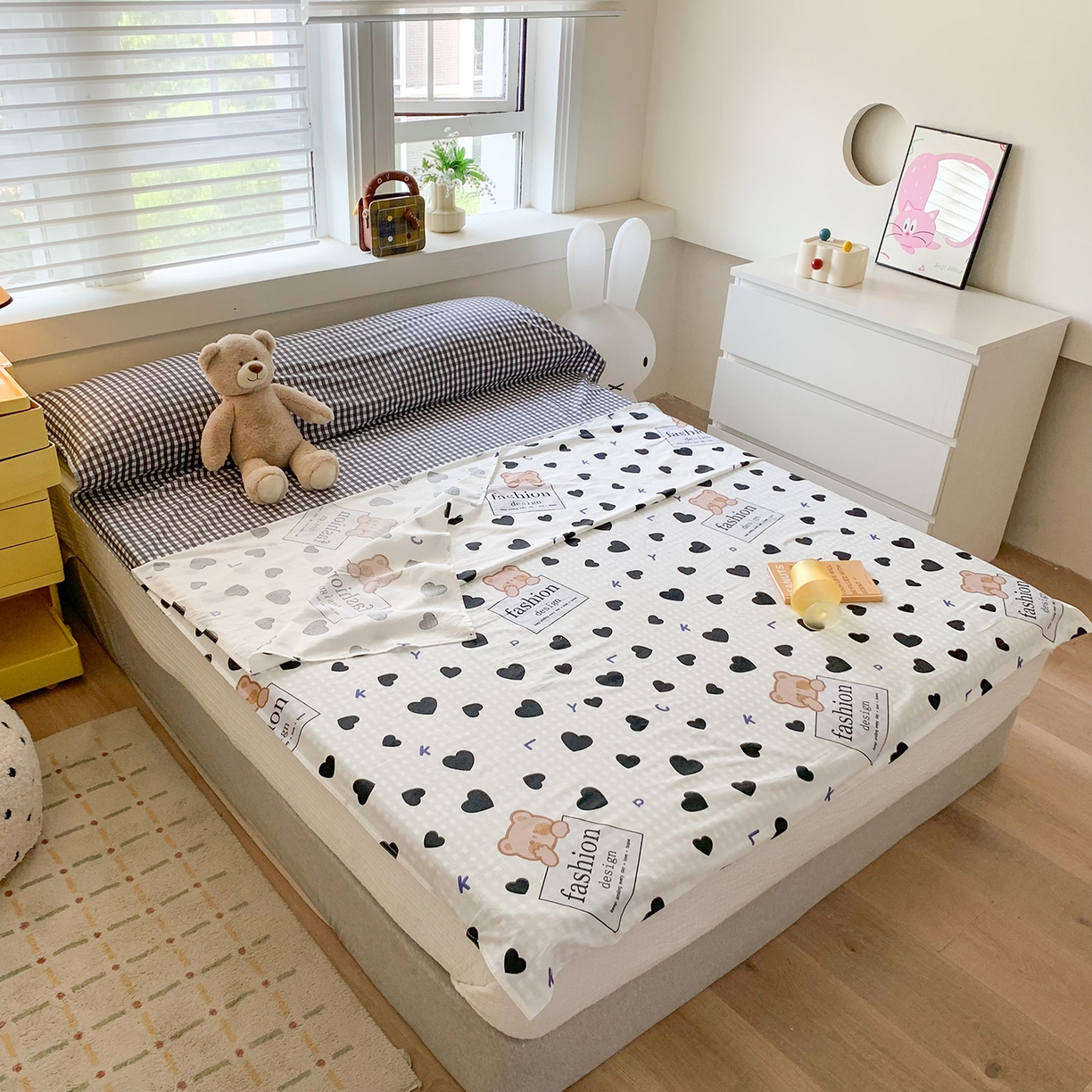 91家纺网 家纺一手货源 找家纺 玉元坊 2026新款三丽鸥正版授权儿童卡通全棉纯棉旅行隔脏睡袋火车出行睡袋 爱心小熊