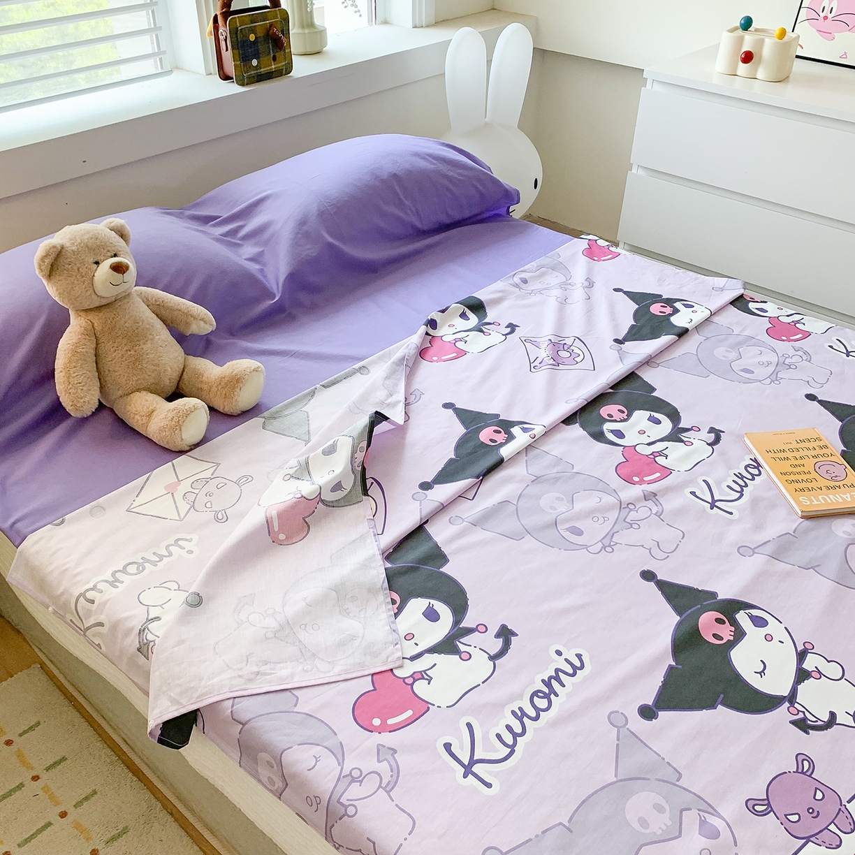 91家纺网 家纺一手货源 找家纺 玉元坊 2026新款三丽鸥正版授权儿童卡通全棉纯棉旅行隔脏睡袋火车出行睡袋 库洛米